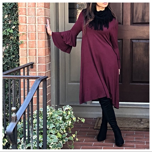 ✨LAST ONE ✨Purple layered bell sleeves dress - Picture 2 of 8